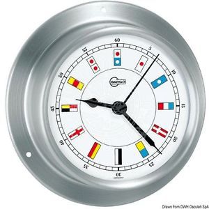 Barigo sky series clock boat marine satin ss body white dial 110x32mm