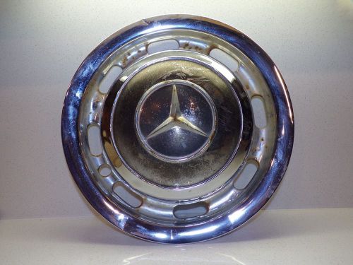 Vintage mercedes 14&#034; hub cap wheel  cover w ring - rough man cave wall art - a1