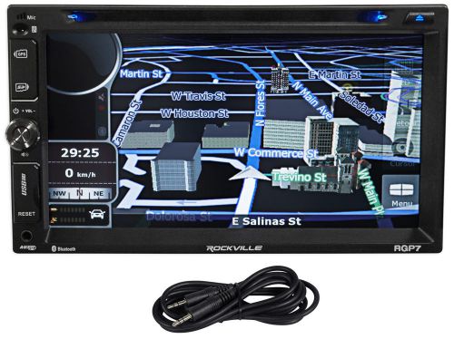 Rockville rgp7 7&#034; car navigation/dvd/iphone/pandora/bluetooth player + cable