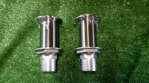 Attwood 1-1/2&#034; stainless steel thru hull with flapper for 1 pair