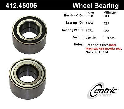 Centric parts 412.45006e front axle bearing