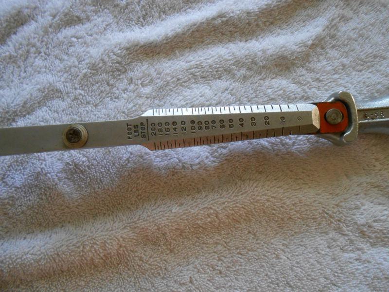 Vintage j.h williams chrome torque measurrench no.s-58 1/2" dr.0-200 foot lbs