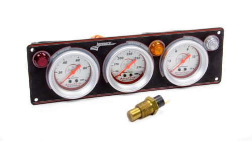 Longacre white face analog accutech sportsman gauge panel assembly p/n 44433