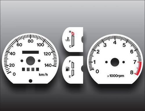 1988.5-1995 suzuki samurai square vent metric kph dash cluster white face