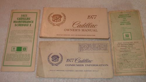 1977 cadillac owner&#039;s manual, warranty,  maintenance schedule &amp; consumer info