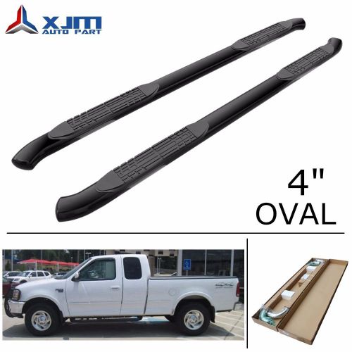 Xjm 4&#034; bent oval black nerf bar for 97-03 ford f150 super cab step running board