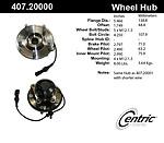 Centric parts 407.20000e front hub assembly