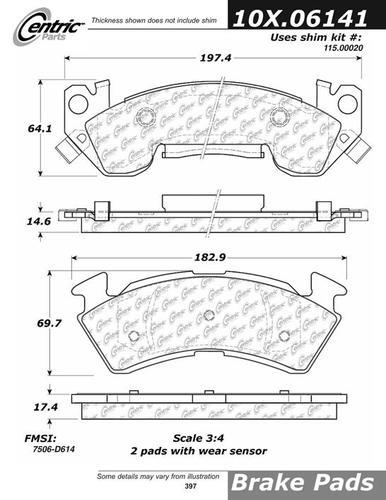 Centric 106.06141 brake pad or shoe, front