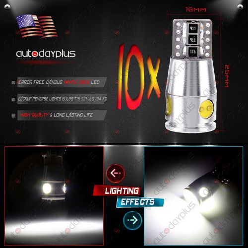 10x canbus error free white cree led license plate light bulb t15 for gmc scion