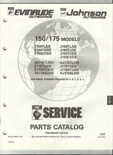 150/175 models #2 1990 omc parts catalog evinrude johnson outboard motor manual