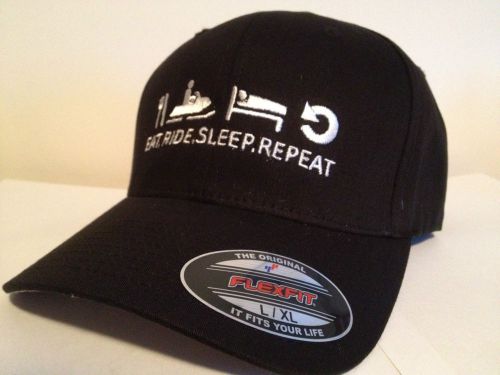 Eat ride sleep repeat snowmobiling (l/xl) flexfit hat