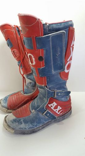 Vintage axo 979 motorcross boots size 8.5 made in italy red/blue ships same day!