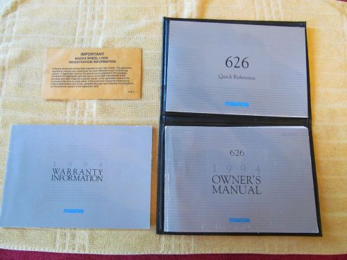 1994 mazda 626 owners manual &amp; wheel lock key registration card.