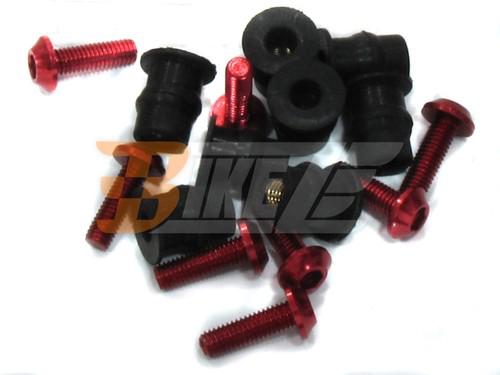 10x red bolts with nuts fit windscreen gsx r 600 750 1000 1300 bandit 650 1250