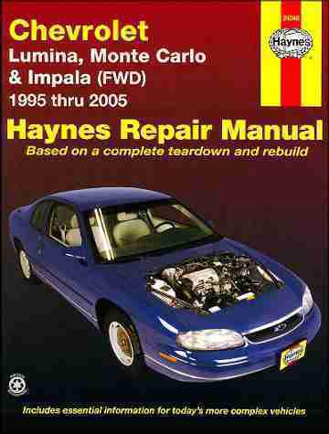 Lumina monte carlo impala repair shop & service manual 1995 1996 1997 1998 1999