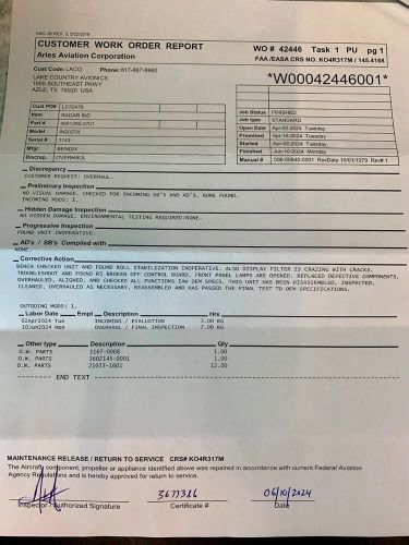 Color radar indicator in2027a 4001295-2701 w/ june 2024 overhauled 8130