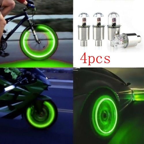 4pcs car wheel tire tyre air valve stem led light cap cover auto-accessories kit