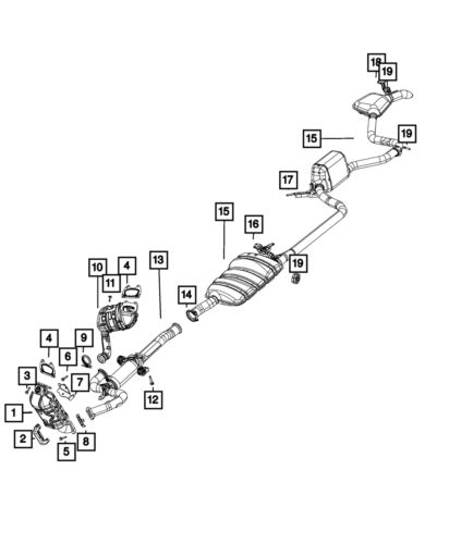 Genuine mopar crossunder pipe gasket 68271967aa