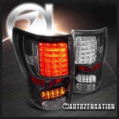 07-12 toyota tundra jdm black led rear tail lights brake lamps pair