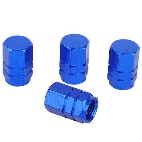 4pcs premium blue aluminum tire/wheel air stem valve caps for car-truck-hot rod