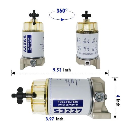 S3227 fuel filter fuel water separator filter assembly outboard motor filter