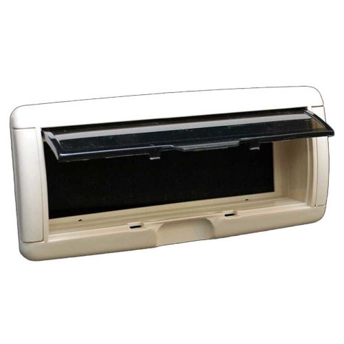 Qmi boat stereo housing 00052-c | 8 x 2 5/8 inch tan smoke