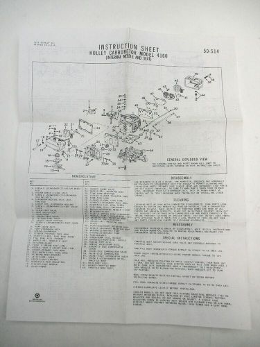 19031a walker products ford holley 4 barrel marine carburetor repair kit