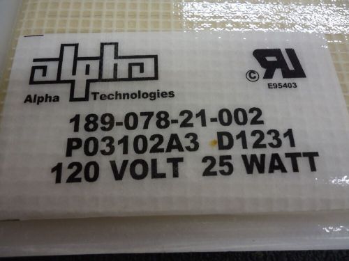 189-078-21-002, alpha technologies, 120vac 25watt battery heater mat, brand new!