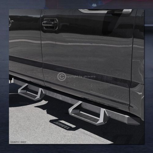 For 2015-2022 colorado/canyon crew cab matte black aluminum hoop drop step bars