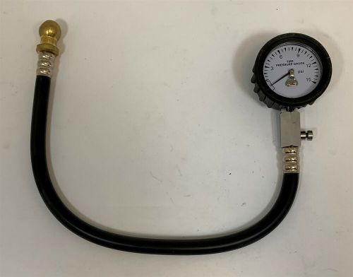 2&#034; air pressure tire gauge 0-15 psi 16&#034; flex hose