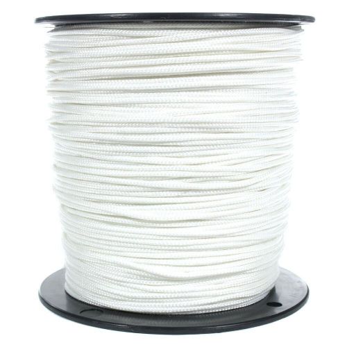 White solid braid nylon rope 1/8 inch 50 feet - anchor tow-lines boating moor...