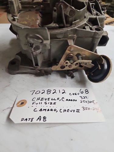 7028212 a8 chevy camaro chevelle &#039;68 original vintage carburetor