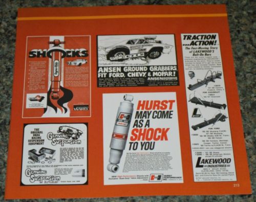 ★1969-72 racing suspension ads picture feature print 70s hurst shocks lakewood 4