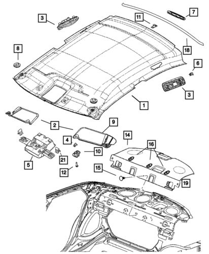 Genuine mopar rear shelf panel yk07xdbad