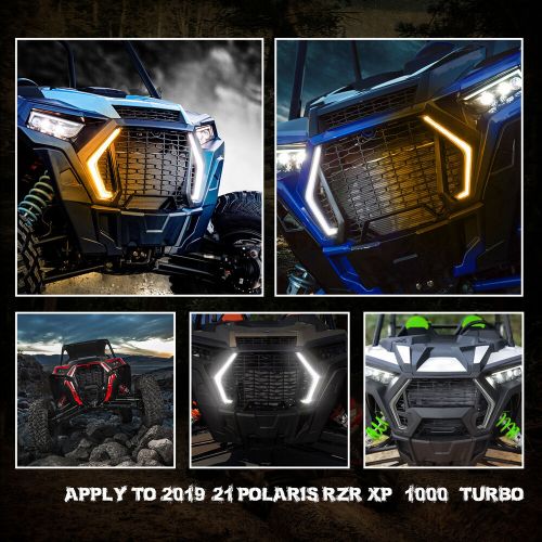 2x for polaris rzr xp 1000 turbo 2019-23 utv led fang accent turn running lights