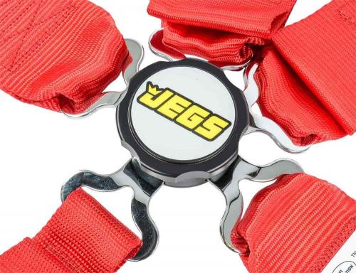 Jegs 70118 red cam lock ultra series harness 5-point design pull down v-type