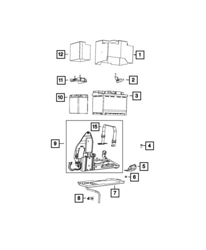 Genuine mopar battery - strap 68071652aa 68071652aa