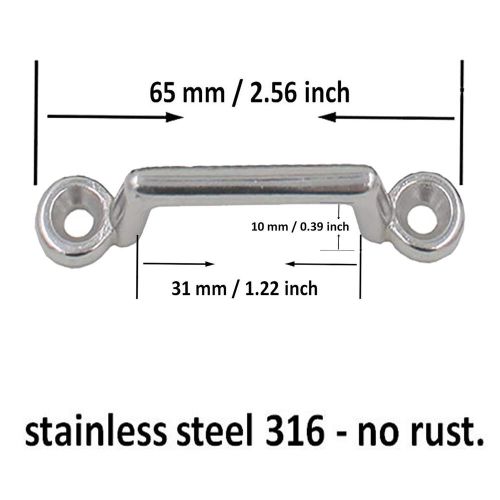 4 stainless steel bimini pad eye footman loop tie downs for top strap w hardware