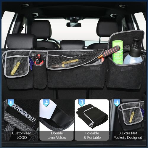 Felt car rear trunk backseat organizer auto bag back seat storage net pockets