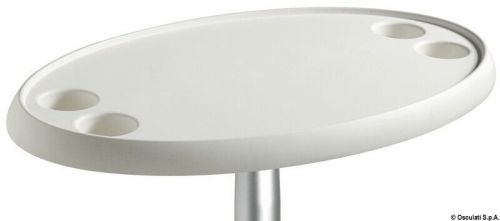 Osculati oval white table made of composite material 762x457mm