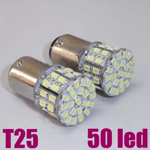 2x 1157 2057 t25 3528 50 smd led car brake stop tail light lamp bulb white new