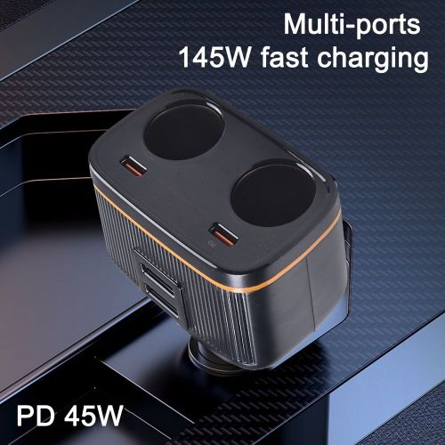 Advanced car charging adapter with dual usb ports and typec 145w pd fast charge