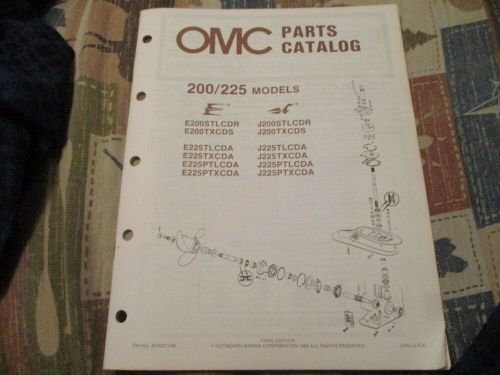 1986 omc evinrude johnson 200 225 hp outboard parts catalog manual