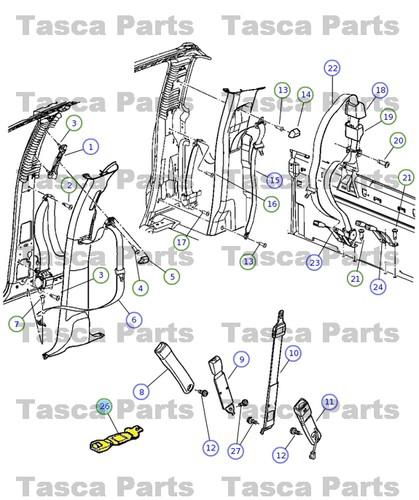 Oem back seat belt extender 2005-2014 dodge chrysler jeep vehicles #5083695aa