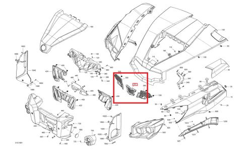 Can-am commander center upper facia protector 705004336