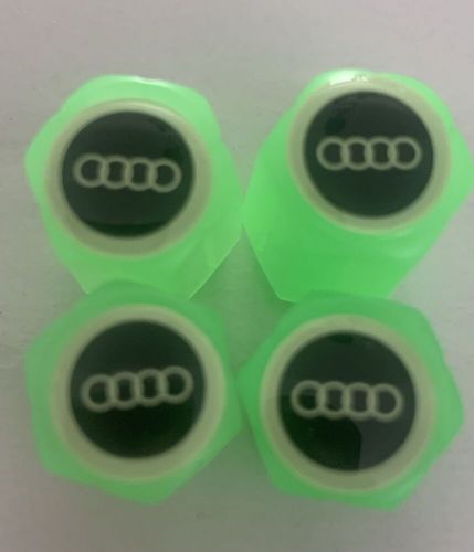 4 x luminous glow in dark tyre valve dust caps car for audi