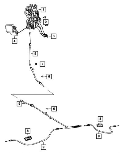 Genuine mopar parking brake cable right rear 52124964ae