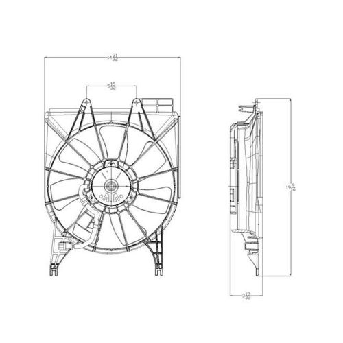 Ac3113109 new replacement passenger side a/c condenser fan assembly