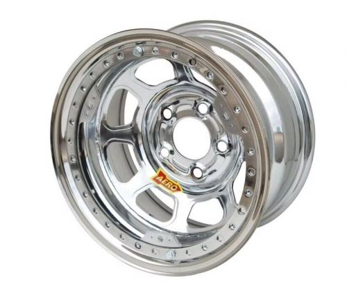 Aero race wheels 53-284740 chrome beadlock 15x8 wheel 5 x 4.75 pattern 4&#034; offset