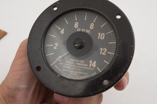 Weston electric rpm panel gauge model 545 no 232066 (e2l) 14x100 round black